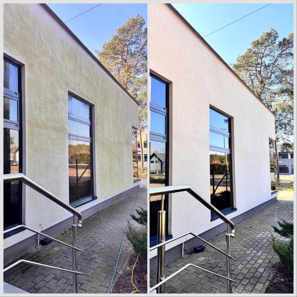 mycie lewacji przed i po