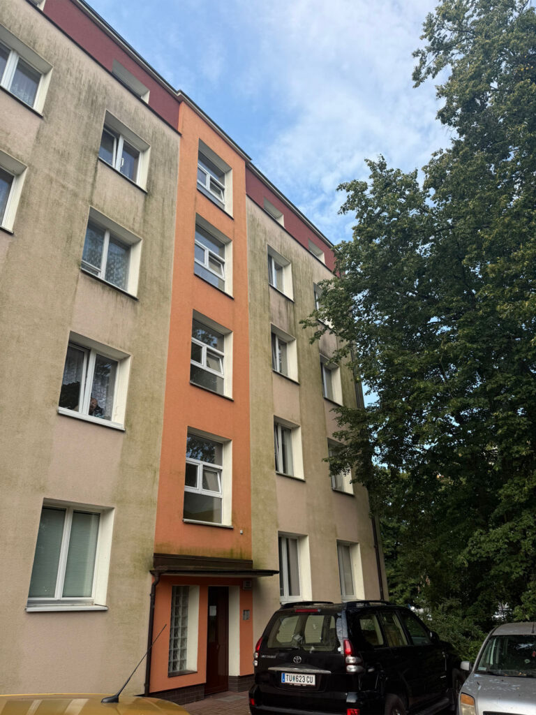 elewacjia bloku przed czyszczeniem